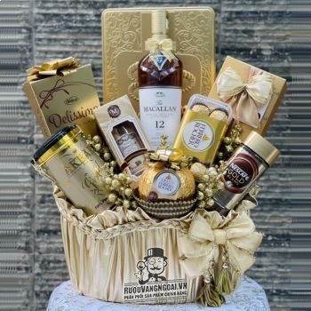 Địa chỉ mua Giỏ Quà Tết Rượu Macallan 12 cao cấp giá rẻ